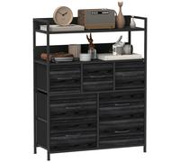 Bedroom Chest of Drawers 7 Drawer Dresser w/ Shelves HOMCOM Black One Size