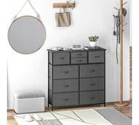 HOMCOM Chest of Drawers 10 Drawer Storage Organizer Unit with Steel Frame Black