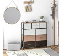 Homcom Bedroom Chest Of Drawers Fabric Dresser W/ Foldable Drawers Multi One Size