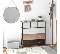 Homcom Bedroom Chest Of Drawers Fabric Dresser W/ Foldable Drawers Multi One Size