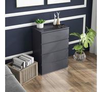 HOMCOM Modern High Gloss Chest of Drawers, 4-Drawer Bedroom Storage Dresser, Stylish Furniture Aosom UK