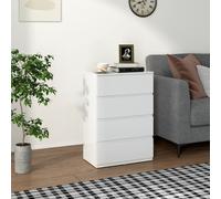 HOMCOM Bedroom Chest of Drawers, High Gloss 4 Drawers Dresser, White HOMCOM White