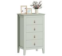 HOMCOM Bedroom Chest of Drawers, 4 Drawers with PU Leather Handles in Green HOMCOM Green