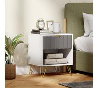Homcom Bedside Drawers Modern Bedside Cabinet With Drawer And Handle, White