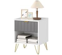Homcom Bedside Drawers Modern Bedside Cabinet With Drawer And Handle, White White