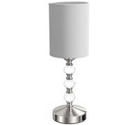 HOMCOM Bedside Lamp, Modern Crystal Decoration Table Lamp w/ PVC shade, USB C Charging Ports, Bulb Not Included, Silver Tone