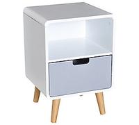 HOMCOM Nordic Style Bedside Table End Table Nightstand With Drawer - White