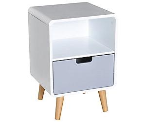 HOMCOM Bedside Table 580 x 380 x 380 mm White