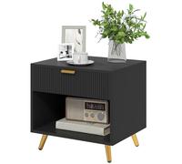 Homcom Small Table With Drawer, Open Compartment And Handle In Black Black