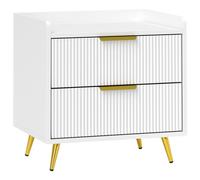 Homcom Modern Bedside Table With 2 Drawers For Bedroom, Living Room In White White One Size