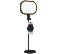 HOMCOM Selfie Light for Video Conference Lighting, Dimmable Desk Lamp with Stand Phone Holder, 5 Colour Modes & 10 Brightness Levels, Memory Function for Home Office, Recording, Video Calls, Black