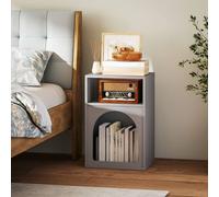 HOMCOM Bedside Table - Modern Bedside Cabinet For Bedroom - Grey | TJ Hughes