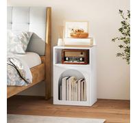 Homcom Bedside Table, Modern Bedside Cabinet For Bedroom, White