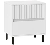 Homcom Bedside Table Modern Ridged 2 Drawers White/Black