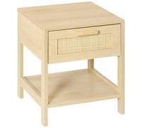 HOMCOM Nightstand Bedside Table End Table Storage Organizer W/ Drawer Shelf