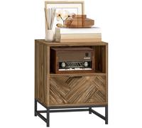 HOMCOM Bedside Table - Sofa Side Table with Drawer for Bedroom - Brown | TJ Hughes