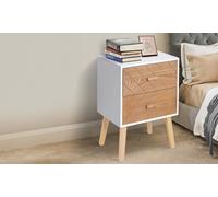 HomCom Bedside Table with 2 Drawers