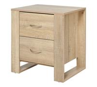 HOMCOM Bedside Table with 2 Drawers 54x48x39cm - Oak | TJ Hughes