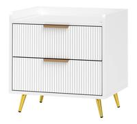 Homcom Bedside Table With 2 Drawers For Bedroom, Living Room In White White
