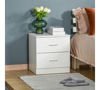 HOMCOM Bedside Table with 2 Drawers, Modern Nightstand, Cabinet Drawers Side Sto
