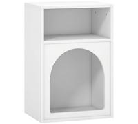 HOMCOM Bedside Table with 2 Open Compartments - White