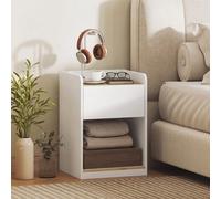 HOMCOM Bedside Table with Drawer & Shelf, White & Oak HOMCOM Multicolor