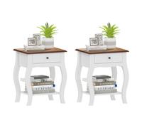 HOMCOM "Two pieces bring symmetrical beauty;","Keep personal items in the drawer;","Doubles as a side table in the living room;" - White