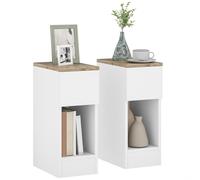 Bedside Tables Set of 2, Nightstands for Bedroom, Living Room, White HOMCOM White One Size