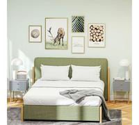 HOMCOM Bedside Tables Set of 2 with 2 Drawers for Bedroom, Grey - Grey