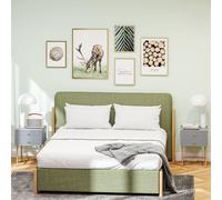 HOMCOM Bedside Tables Set of 2 with 2 Drawers for Bedroom, Grey