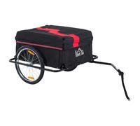 HOMCOM Bicycle Cargo Trailer Large Capacity Folding 2-Wheel Trailer with Removable Cover & Oxford Fabric Storage, Black Aosom UK