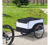 HOMCOM Bicycle Storage Carrier Bike Trailer Cargo with Hitch White & Black HOMCOM Black