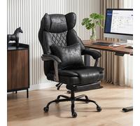 Homcom Big And Tall Office Chair With Lumbar Support, Black