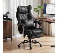 Homcom Big And Tall Office Chair With Lumbar Support, Black