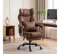 Homcom Big And Tall Office Chair With Lumbar Support, Dark Brown