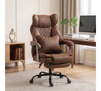 HOMCOM Big and Tall Office Chair with Lumbar Support, Dark Brown