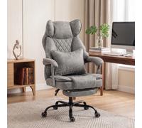 Homcom Big And Tall Office Chair With Lumbar Support, Grey