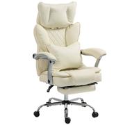 HOMCOM Big & Tall Office Chair with Lumbar Support in Beige HOMCOM Beige