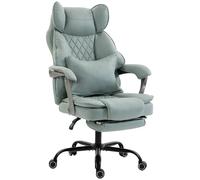 HOMCOM Big and Tall Office Chair with Lumbar Support, Light Blue