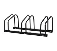 HOMCOM Bike Parking Rack Bicycle Locking Storage Stand for 3 Cycling Black