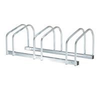 HOMCOM Bike Parking Rack Bicycle Locking Storage Stand for 3 Cycling Silver