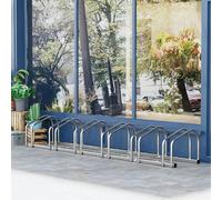 HOMCOM Bike Parking Rack Bicycle Locking Storage Stand for 4 Cycling Silver - Silver - 179cmx33cmx27cm