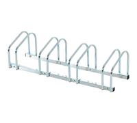 HOMCOM Bike Parking Rack Bicycle Locking Storage Stand for 4 Cycling Silver
