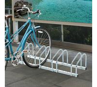 Homcom Bike Parking Rack Bicycle Locking Storage Stand For 5 Cycling Silver