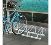 HOMCOM 5 Bike Parking Rack Floor Bicycle Locking Storage Stand Holder Silver