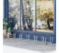 HOMCOM Bike Parking Rack Bicycle Locking Storage Stand for Cycling in Metallic Silver | Size: 6 HOMCOM Metallic Silver 6