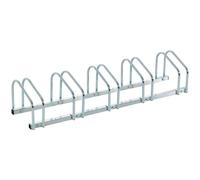 Homcom Bike Parking Rack Bicycle Locking Storage Stand For 5 Cycling Silver