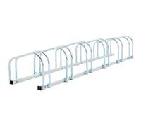 HOMCOM Bike Parking Rack Bicycle Locking Storage Stand for 6 Cycling Silver