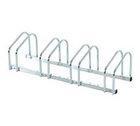 HOMCOM Bike Stand Parking Rack Floor or Wall Mount Bicycle Cycle Storage Locking Stand (4 Racks, Silver) Silver