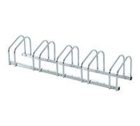 HOMCOM Bike Stand Parking Rack Floor or Wall Mount Bicycle Cycle Storage Locking Stand (5 Racks, Silver) Silver